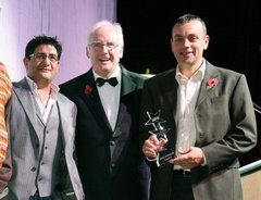 James Morrison receiving his award