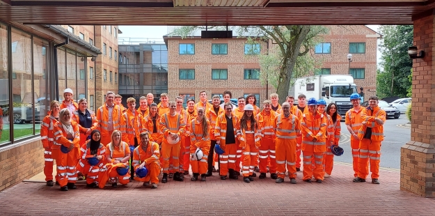 group of students all in PPE at Hope Valley