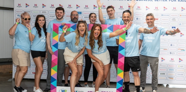 A group of volunteering taking part in an event