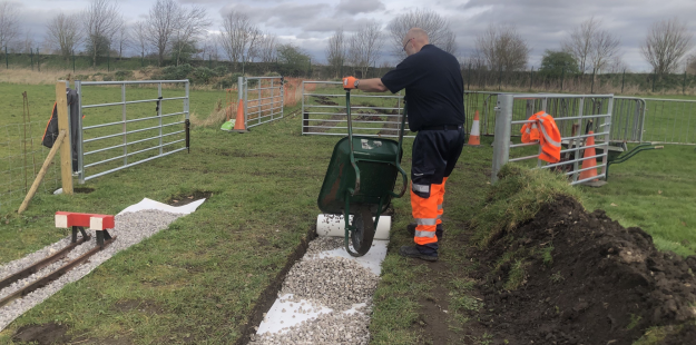 Installing a narrow gauge railway