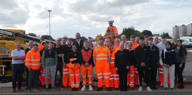group of students visiting site