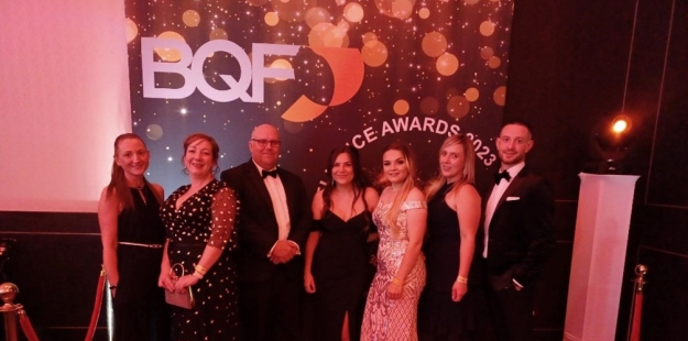 A group of people at an industry awards night