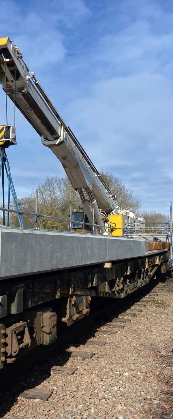 A Kirow crane installing a bridge