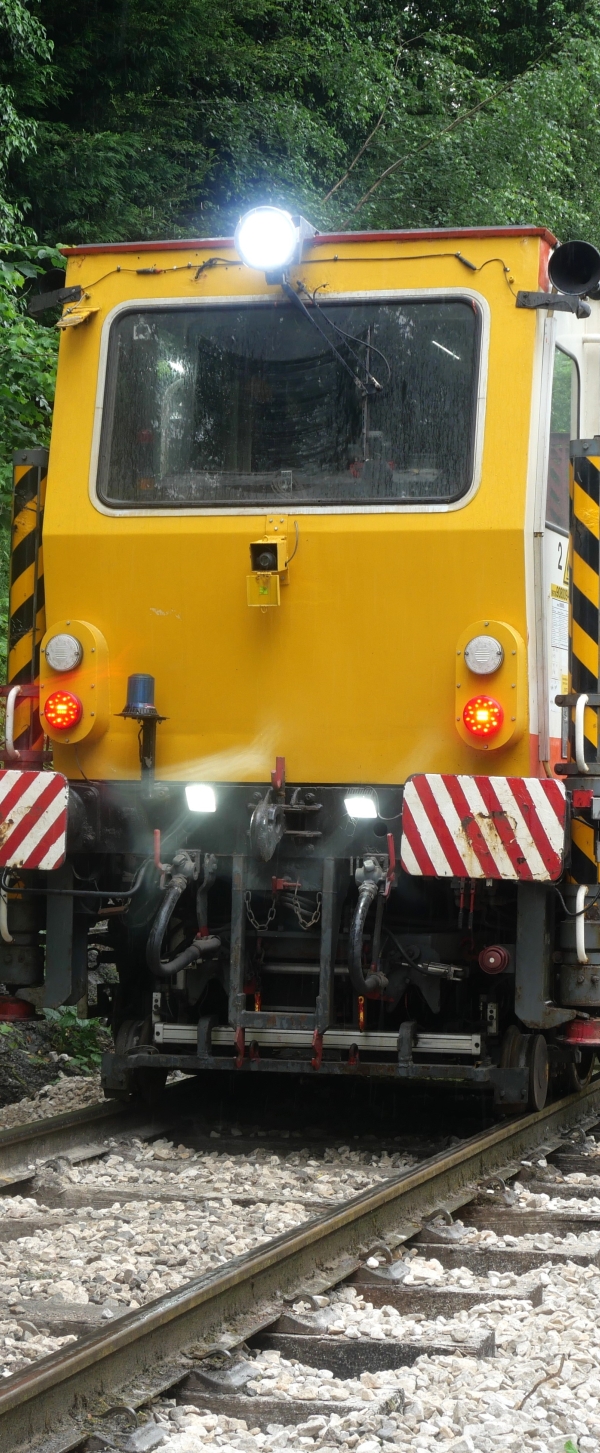 A Beaver tamper on a heritage railway