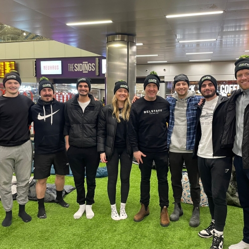 A group of people attending the big sleepout for the Rail Way Children