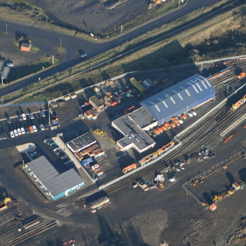 aerial of a plant depot