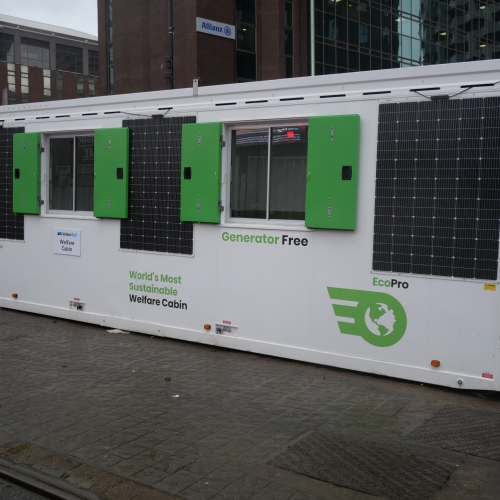 solar panelled site cabin