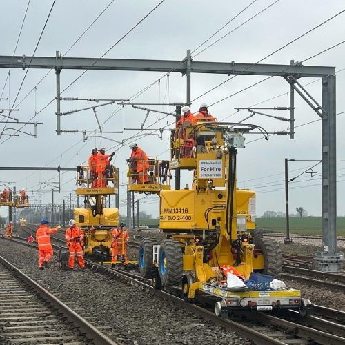 OLE works on a train track