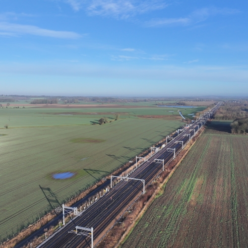 aerial of Overhead line works