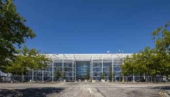 office block with blue sky