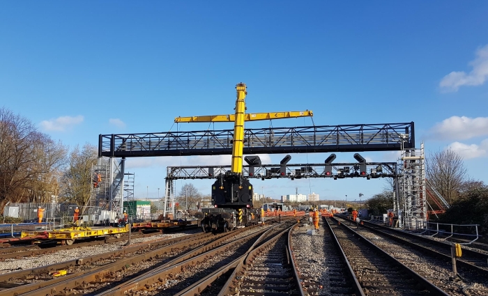 A Kirow crane working on track
