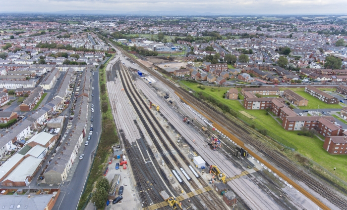 An aerial photo of Blackpool depot