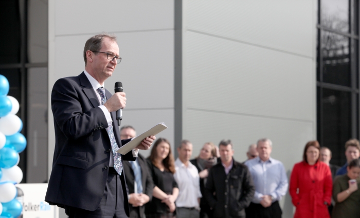 steve cocliff presenting new office opening