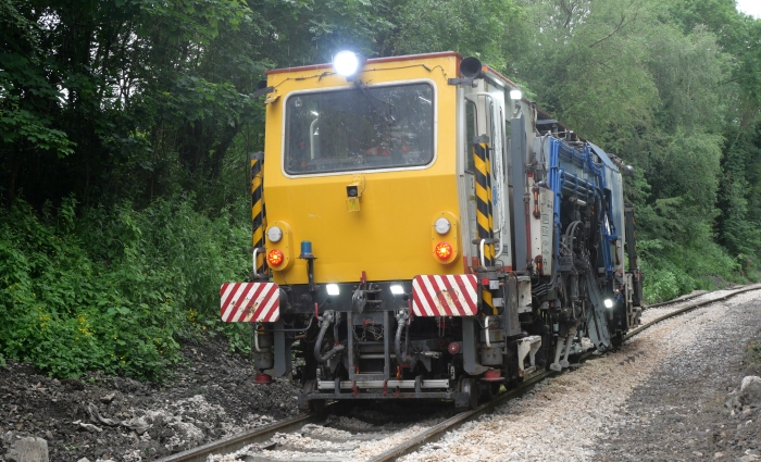A Beaver tamper on a heritage railway