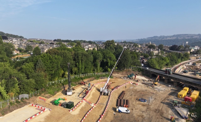 Arieal shot of ground works being undertaken for Shipley Depot