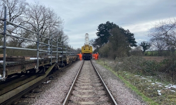 A Kirow crane on track