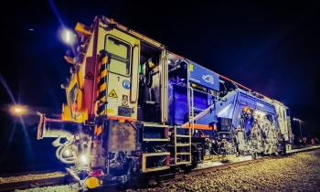 A Beaver tamper tamping track