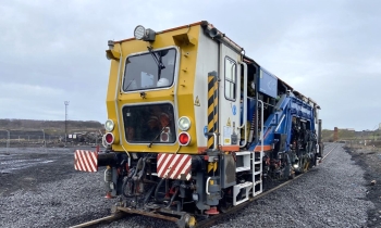 A Beaver tamper tamping track