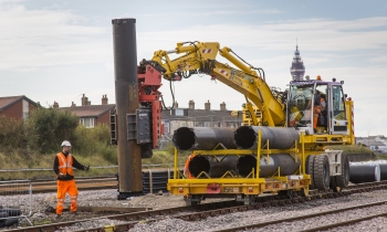 A Colmar RRV installing piles