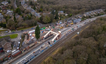 An ariel photo of the Hope Valley Railway Upgrade project