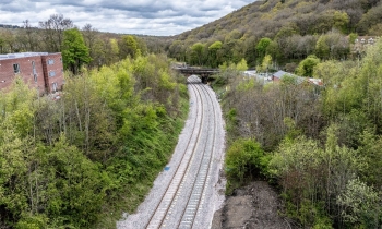 an Ariel shot of new track surrounded by trees
