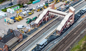 Ariel shot of Dore and Totley station