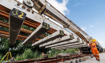 Kirow 1200 crane installing track