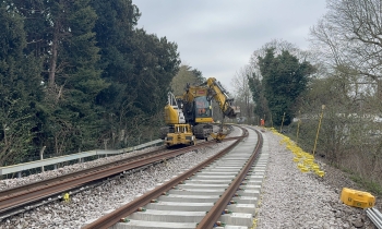 track being installed with a colmar