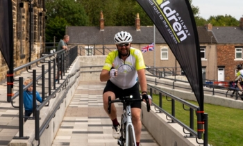 cyclist finishing the race