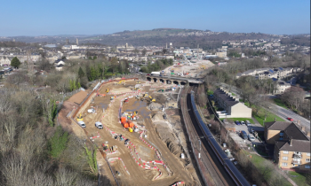 Arieal shot of ground works being undertaken for Shipley Depot