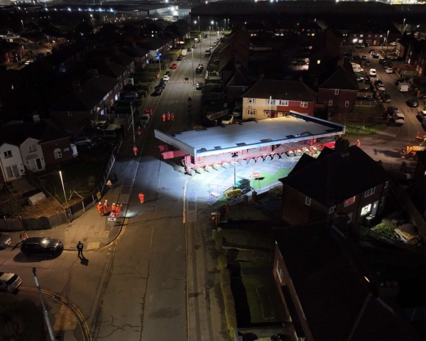 A bridge installation at Osmondthorpe Lane in Leeds 