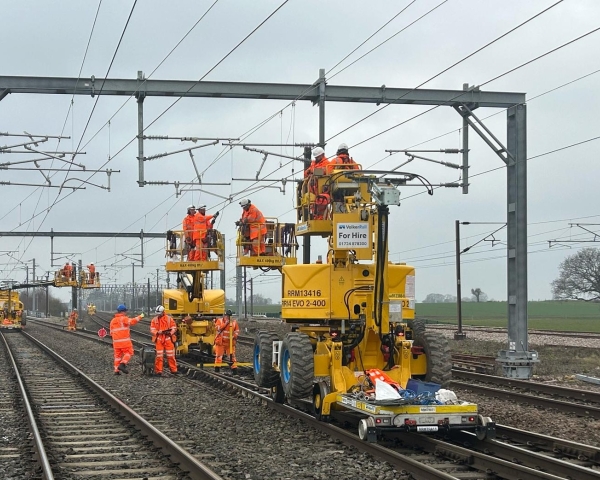 OLE works on a train track