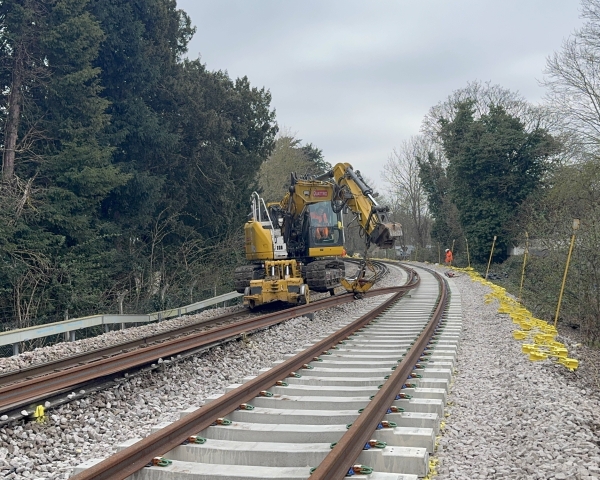 track being installed with a colmar