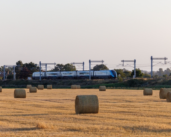 TransPennie train on electrified track for TRU East Alliance August 2025
