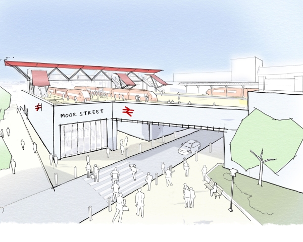 artist impression of Moor Street station Northern entrance