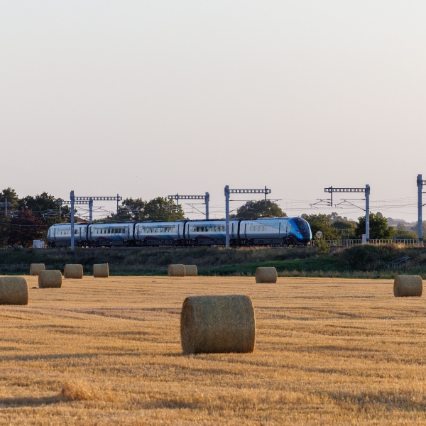 TransPennie train on electrified track for TRU East Alliance August 2025