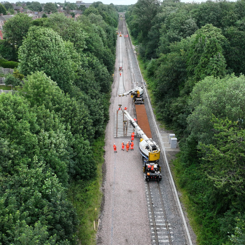 Low Carbon Track Renewal Cross Gates using kirow cranes