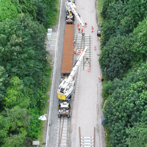 Kirow cranes installing low carbon track at Cross Gates