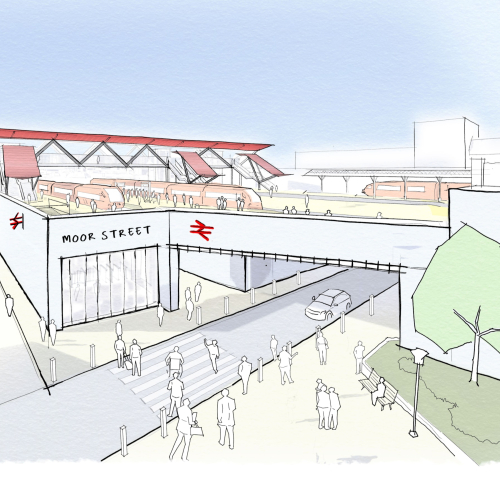 artist impression of Moor Street station Northern entrance