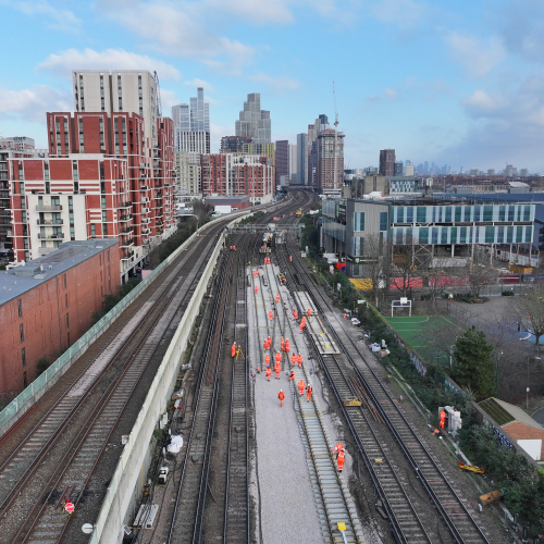 aerial of track renewal