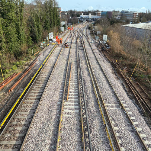 aerial of track renewal