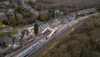 An ariel photo of the Hope Valley Railway Upgrade project