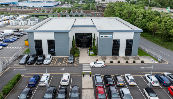 Arial image of VolkerRail's office with blue sky