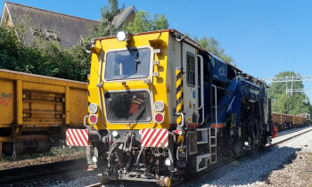 A Beaver tamper tamping track