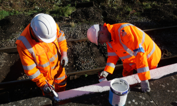 painting the station at Bedale Station