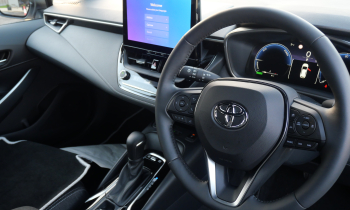 inside of a car showing the steering wheel