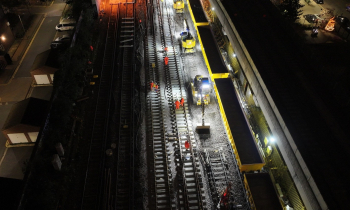 aerial of track renewal