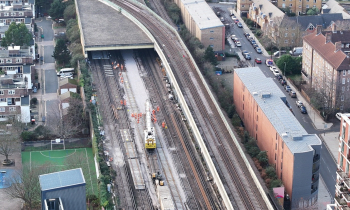 aerial of track renewal