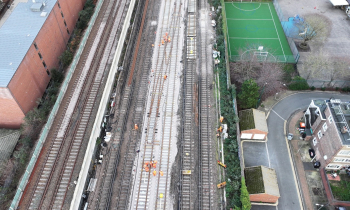 aerial of track renewal