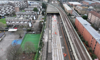 aerial of track renewal